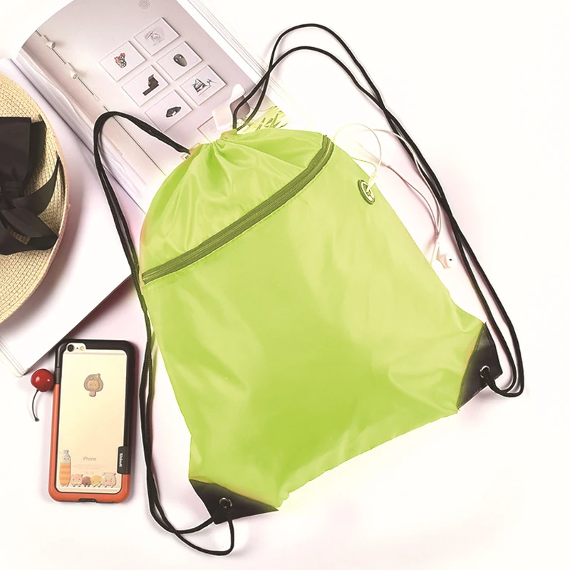 BalleenShiny полиэфирный рюкзак на шнурке, сумки для хранения, Тканевая обувь на молнии, органайзер для путешествий, спортивный мешок, сумки - Цвет: Green