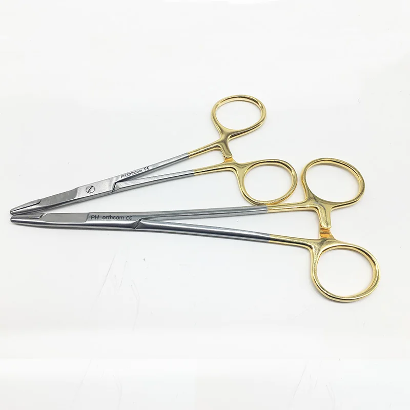 

Needle Holder with Cutter Golden Handle 140cm/160mm Veterinary Instrument