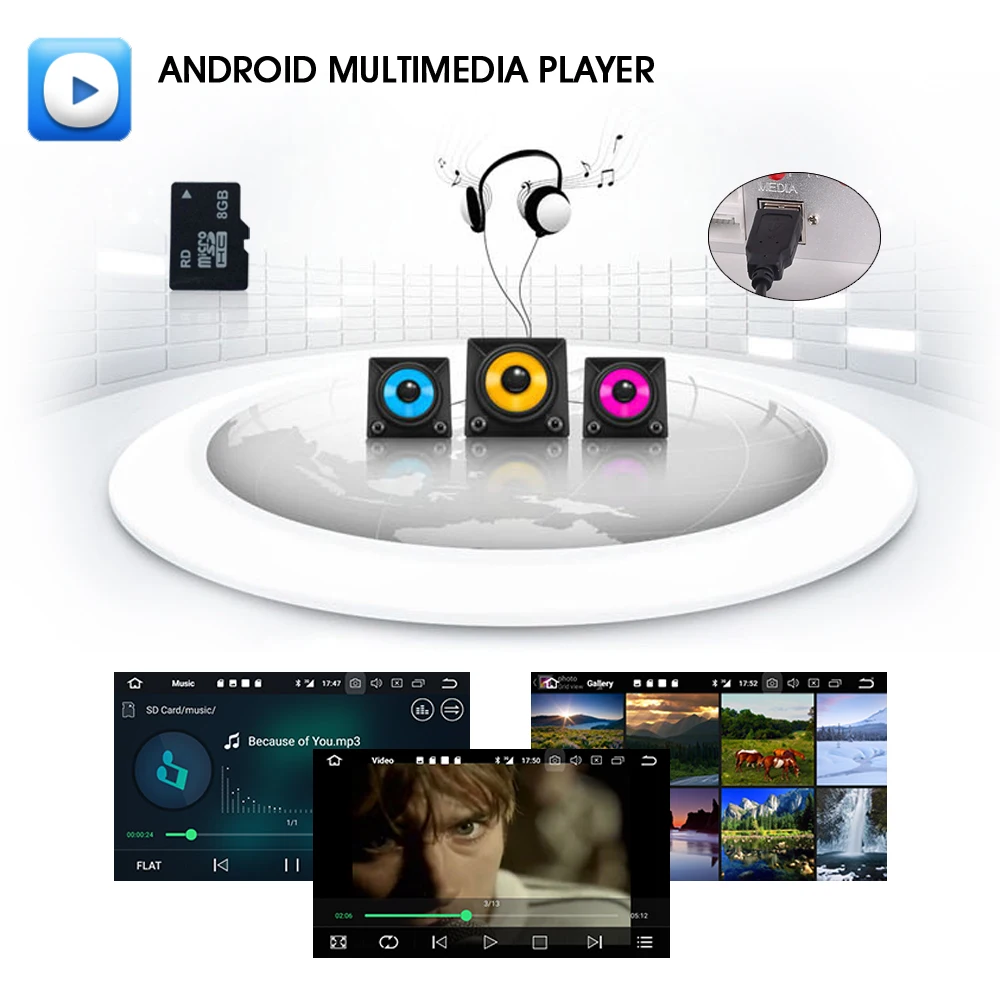 Top 2Din Android 8.0 GPS Car Stereo FOR Nissan CD MP3 Player Universal 3G Navi DAB+DVB-T 5