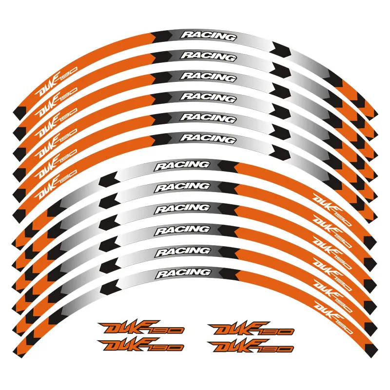 Новая высококачественная 12 шт подходит мотоциклетная наклейка для колес полоса светоотражающий обод для KTM DUKE 790 - Цвет: 2