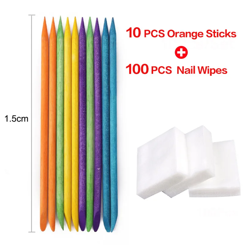 10 Cuticle 100 wipes 100 шт/упаковка, толкатель для кутикулы, для ногтей, для удаления кутикулы, оранжевые палочки для маникюра, инструменты для ногтей, для педикюра, деревянная палочка для ухода за кутикулой - Цвет: 10 Cuticle 100 wipes