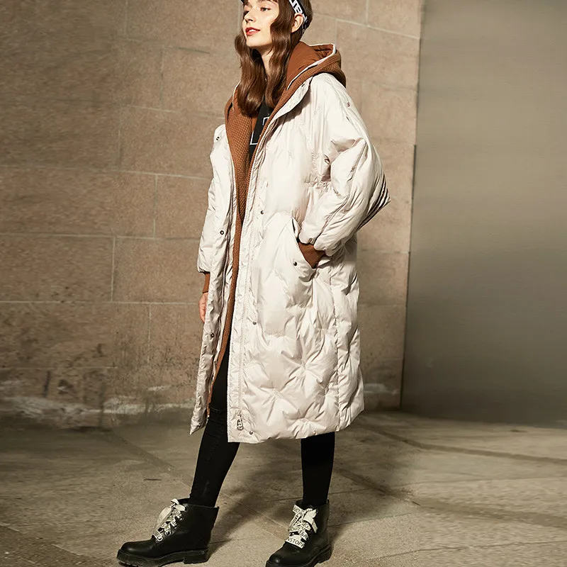 Black Épais Canard Version pink Nouvelle Le228 Le Longue De Veste Qazxsw À Section white Lâche Hiver 100 blue Vers Bas 2018 Duvet Capuchon Extérieure Chaud Femmes Manteau Une OEUFwaSq