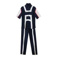 Anime Boku no Hero Bakugou Katsuki/Iida Tenya/Todoroki Shouto Cosplay Costume My Hero Academia Sportswear Tops+Pants Anime Boku no Hero Bakugou Katsuki/Iida Tenya/Todoroki Shouto Cosplay Costume My Hero Academia Sportswear Tops+Pants