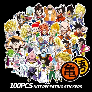 

100pcs Anime Dragon Ball Stickers Super Saiyan Goku Cartoon Stickers Decal For Snowboard Luggage Car Fridge Laptop Sticker