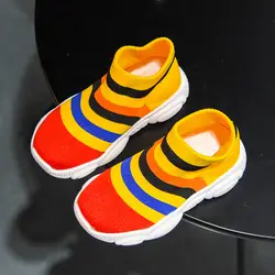 Карамельный цвет летние Обувь с дышащей сеткой детская обувь односеточный Ткань Дети спортивная обувь Повседневное обувь для мальчиков