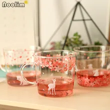 Noolim свежий ручной Стекло Чашки Красочные кролика или кошки или олень Стиль утро Стекло чашка с ручкой