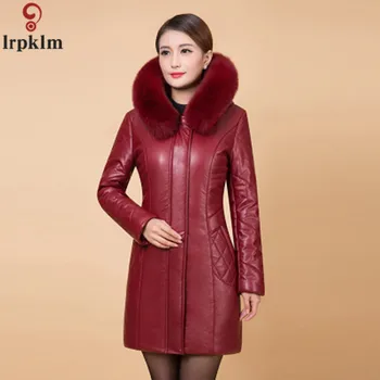 

Middle Aged Women Winter Jackets Fake Fur Collar Padded Coats Loose Plus Size 6XL Thick Clothing 2018 New Female Jackets Winter