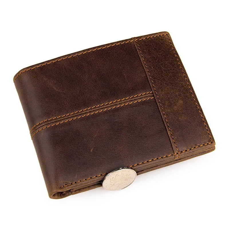 

Men's Genuine Leather Short Wallet High Quality Suede Leather Fashion Stitching Wallet Retro Wallet Handmade Custom Coin Purse