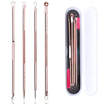

Health and Beauty Acne needle New 4Pcs Pimple Blemish Blackhead Acne Extractor Remover Tool Needles cleaning face care tools