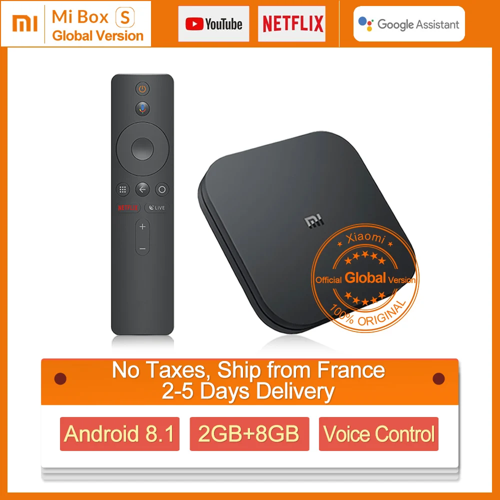 شياو mi mi مربع S الروبوت 8.1 BT مستقبل التلفاز 2G + 8G دعم BT ثنائي الفرقة واي فاي نيتفليكس جوجل لاعب الروبوت 8.1 شياو mi mi مربع 4 K