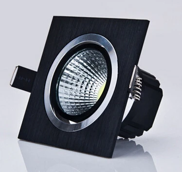 

Free Shipping Black shell 9W Dimmable COB Led Ceiling down light with led driver Warm White/White/Cold White AC85-265V CE ROHS