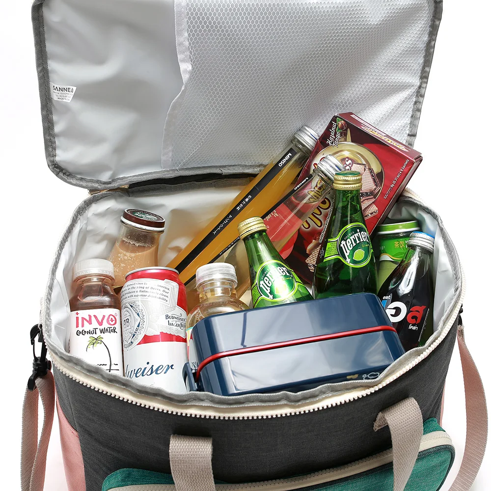 SANNE Термосумка для пищи матовая ткань Многофункциональная портативная сумка для обеда для семьи и друзей