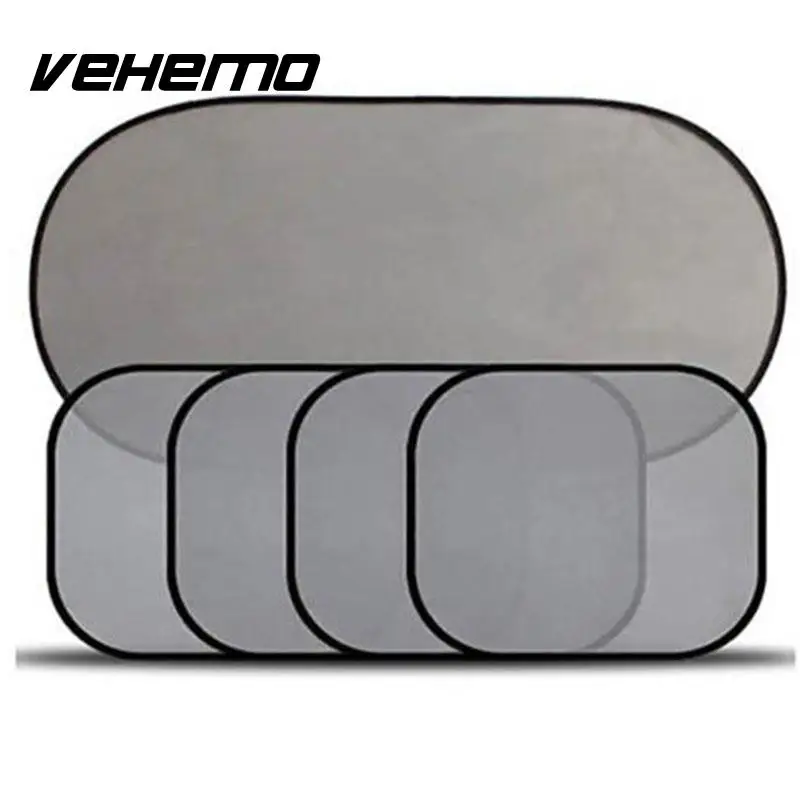 5 Pcs/Set Black Auto Sun Visor Car Sun Shade Car Window Suction Cup Car Curtain Auto Sun Shade