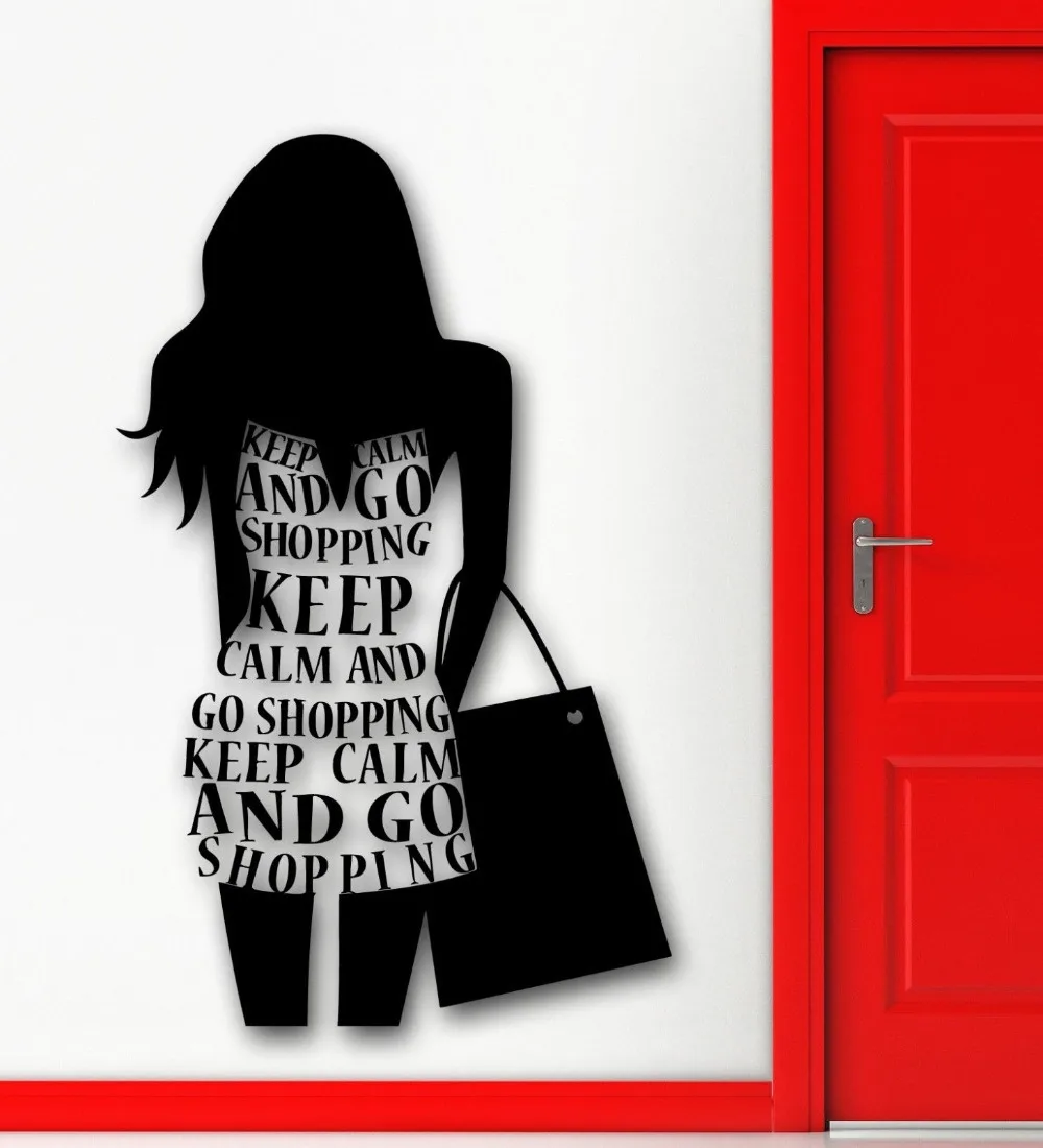 Wall Sticker Vinyl Decal Silhouette Sexy Girl Shopping Fashion Stylein