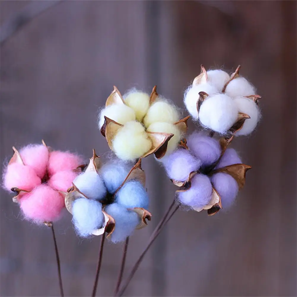 

LanLan 1 Branch Elegant Colored Cotton Flower Artificial Flower Home Wedding Decoration Photo Props