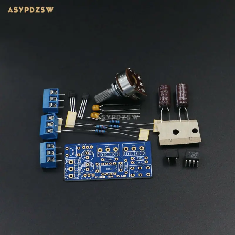 P7 MINI Preamplifier DIY Kit JRC 4580D Op amp Low noise 4 fold