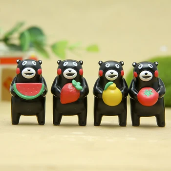 

4pcs/lot Cute Japan Cartoon Mascot Kumamon Bear Fruit Style PVC Action Figure Collection Model Toy for Kids Christmas Toys Gift