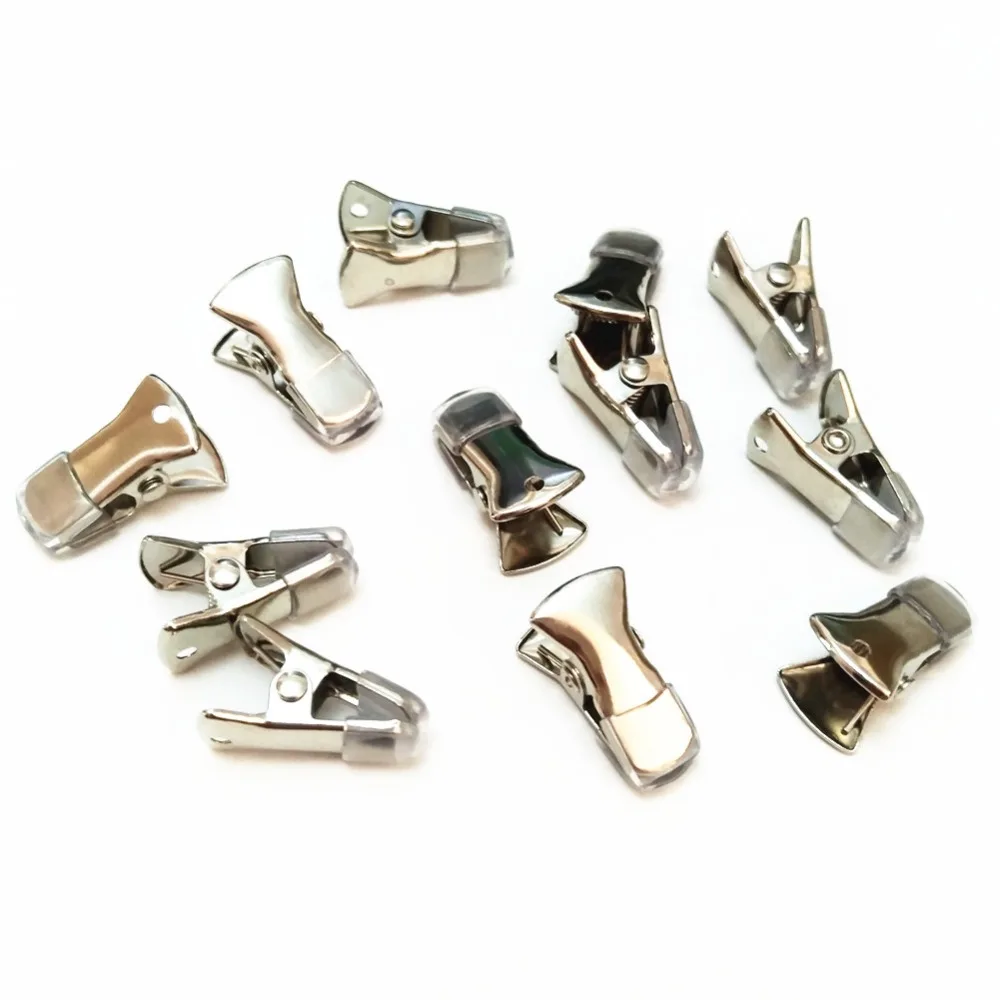 

12Pcs/lot Silver Plated Versatile for DIY Sweater Cardigan Clips with Rubber Cases Eyeglass ID Badges Jewelry Grip Clip Guard