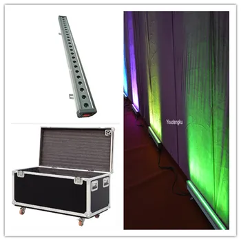 

12 pieces with flightcase Dj wash lights IP65 rgbw 4 in1 led wall wash 24x10 Led wash wall washer outdoor dj lighting