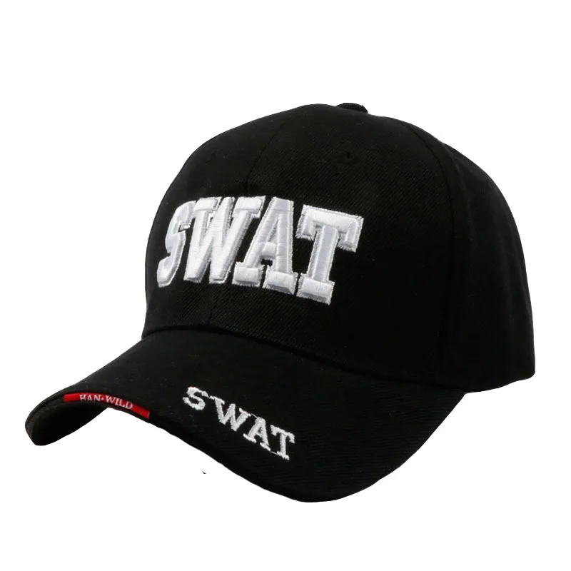 Men SWAT Tactical Cap Black Baseball Cap Embroidered ...