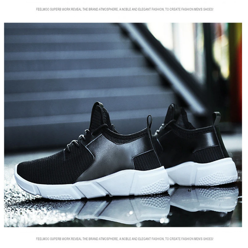 Sneakers Men Knit Mesh Shoes Outdoor Fashion Breathable Fashion Straps Sports Running Casual Sneakers Solid Shoe #FS#4NV08 (14)
