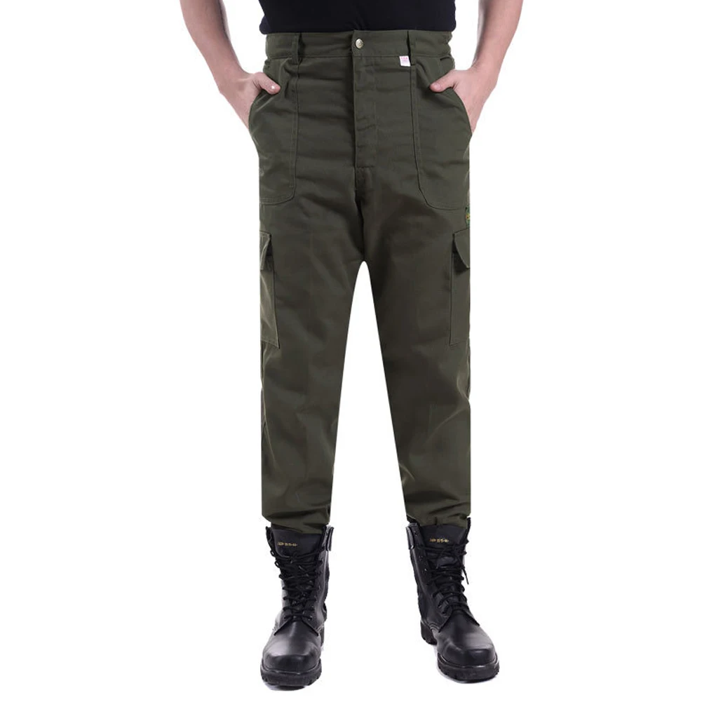 

Brand New Men Working Trousers Army Green Dust-proof Wear-resistant Pants Loose Cargo Pants Plus Size