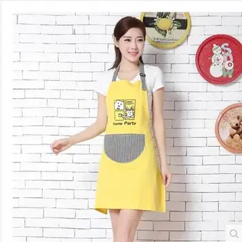 

Season cotton apron Korean fashion kitchen cooking restaurant anti-oil lady cute simple home work clothes