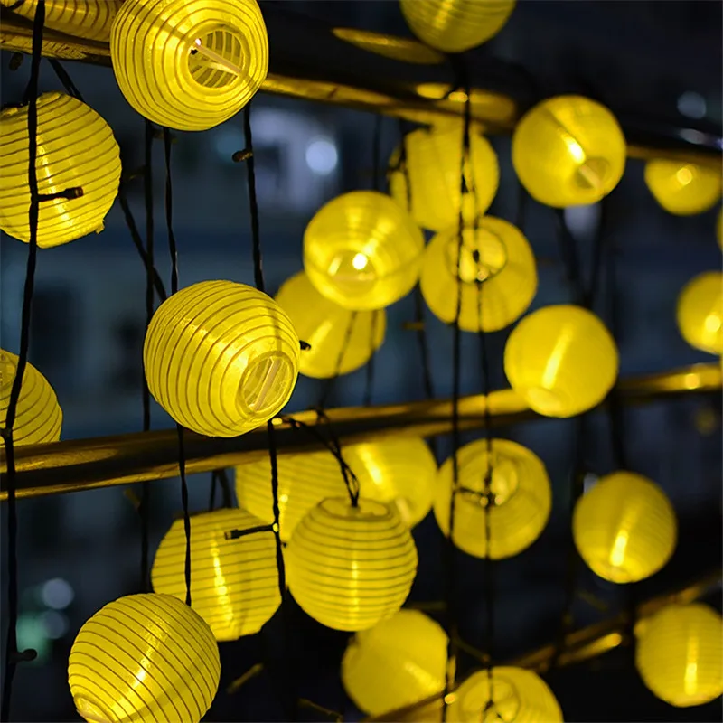 Лампа на солнечной батарее светодиодная Фонари строка огни мяч 10/20 светодиодный гирлянда на солнечной батарее уличная гирлянда Рождество освещение для украшения сада