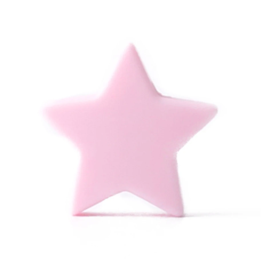 5 шт. 25 мм детский силиконовый Прорезыватель грызунов пищевая звезда силиконовые бусины для детей кулон аксессуары для кормления Товары для детей игрушки - Цвет: cand pink star
