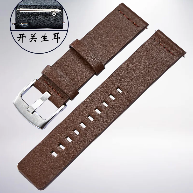 

for smart strap Moto 360 second-generation head cowhide switch raw ear For Samsung GearS3 leather strap