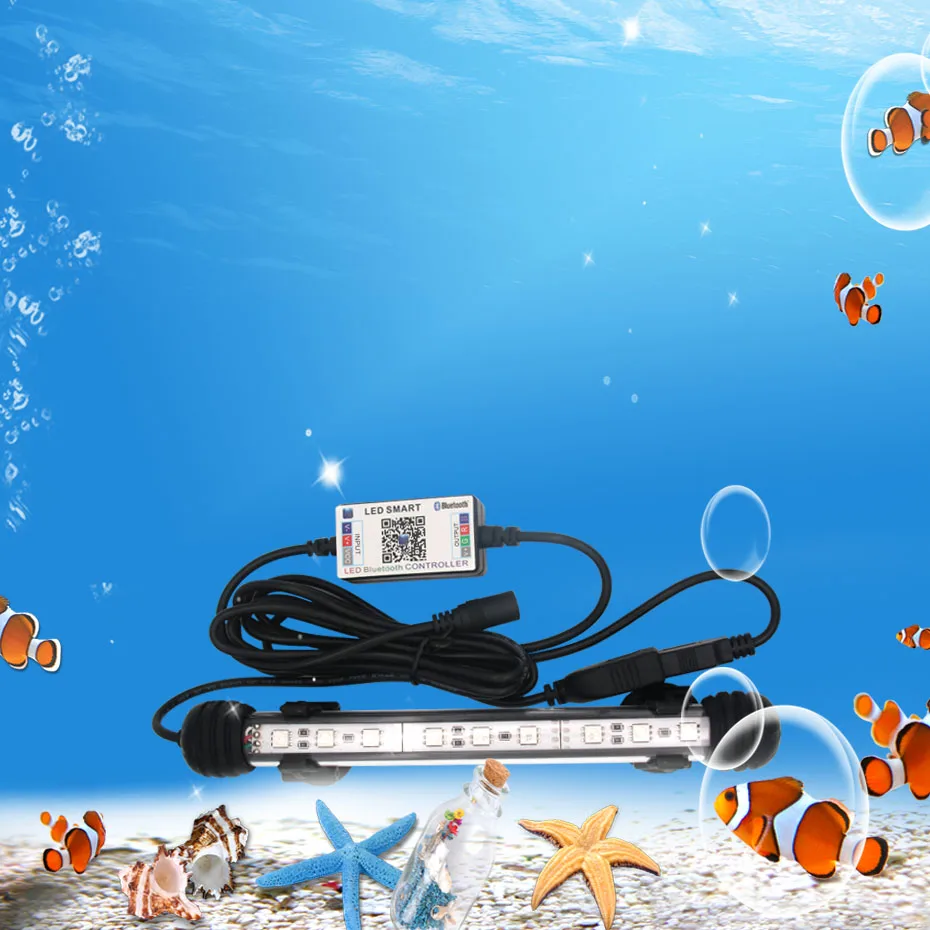 Светодиодная лампа для подсветки аквариума для аквариума морской Светодиодный светильник для аквариума RGB Bluetooth контроллер аквариума светодиодный светильник ing