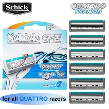 Schick настоящий Quattro титановый удобный сменный ручной бритвенный нож для мужчин
