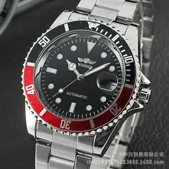 Fashion Winner Men Brand Date Calendar Isplay Stainless Steel Watch Automatic Mechanical Business Wristwatches Relogio Releges 