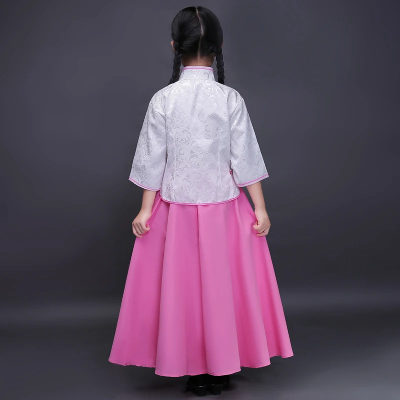 Дизайн розовый китайский народный танец Китайский традиционный ханьфу Детская одежда Гучжэны Производительность Костюм hanfu