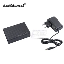 Kebidumei Fast Ethernet 5 портов RJ45 интеллектуальный коммутатор Gigabit сетевой коммутатор 10/100/1000 м+ 12 В DC адаптер питания ЕС/США