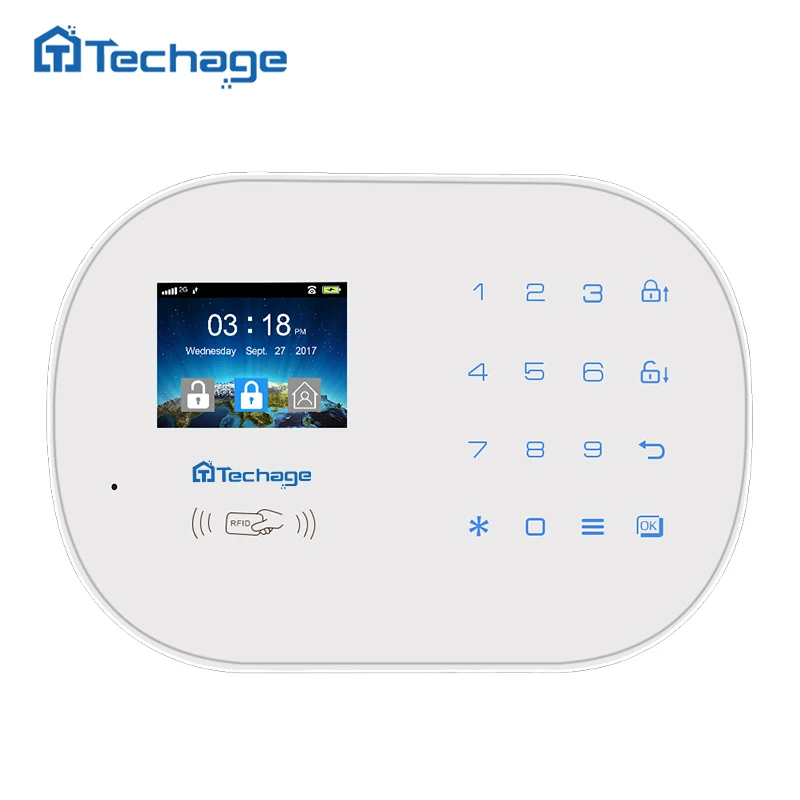 Techage S6 GSM GPRS PSTN Беспроводная сигнализация, хост-панель, Домашняя безопасность для PIR детектор движения, умный датчик, система сигнализации, набор для самостоятельной сборки