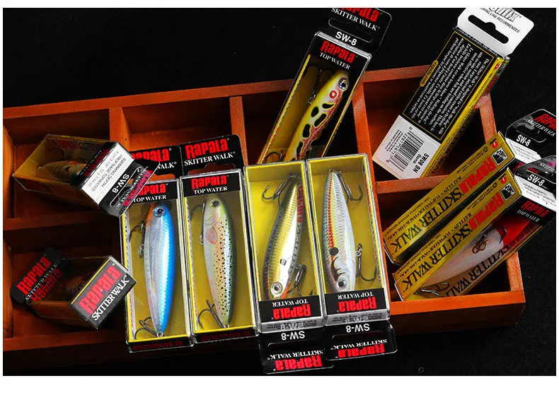 Rapala SKITTER WALK SW08 рыболовная приманка 8 см/13 г приманка бесплодной конструкции 2 крючка поддельная приманка литье и искусственная приманка для ловли рыбы 3D тело