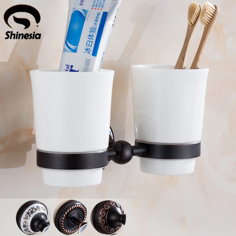 Buy Bathroom Toothbrush Cup Holder Double Ceramic Cup