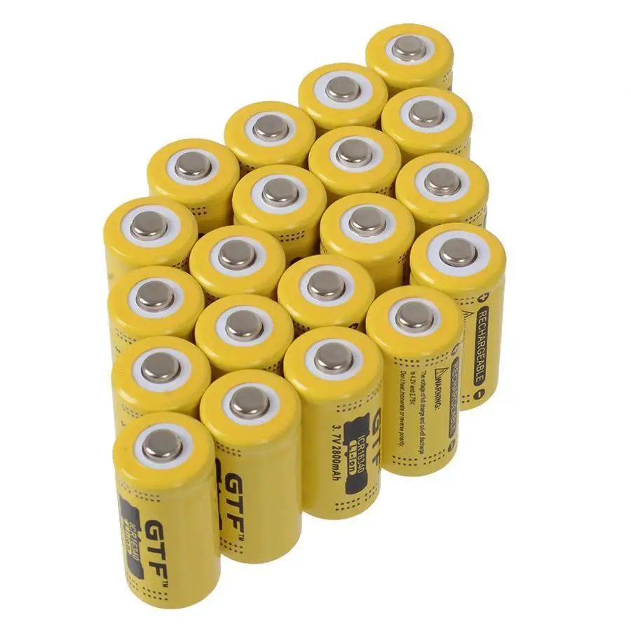 GTF 16340 литий ионная аккумуляторная батарея 3 7 V 2800mAh фонарик литиевая Прямая