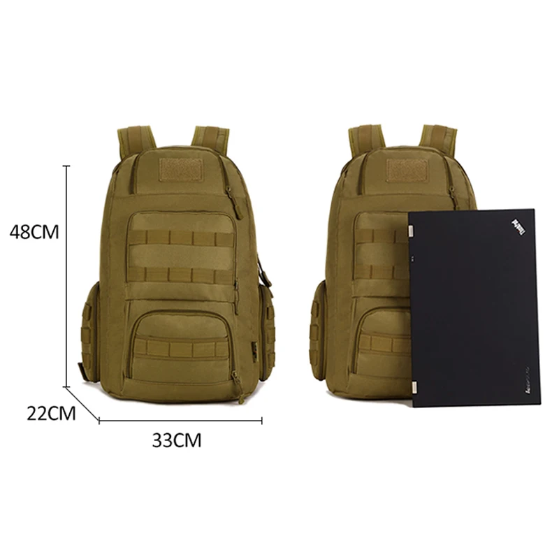 40L Men's Backpack Waterproof Nylon Man Women Military Rucksack Travel 14 inch Laptop Bag Molle Arm
