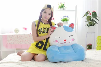 

stuffed lovely blue cat children sofa toy cartoon Plutus cat tatami sofa toy gift about 50x45cm
