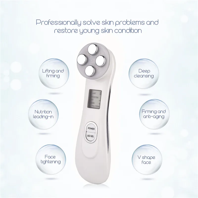 5 Colors LED Photon Beauty Machine Anti Ageing Skin Rejuvenation Radio Frequency Brighten Skin Facial Messager 1 5 Colors LED Photon Beauty Machine Anti Ageing Skin Rejuvenation Radio Frequency Brighten Skin Facial Messager 2