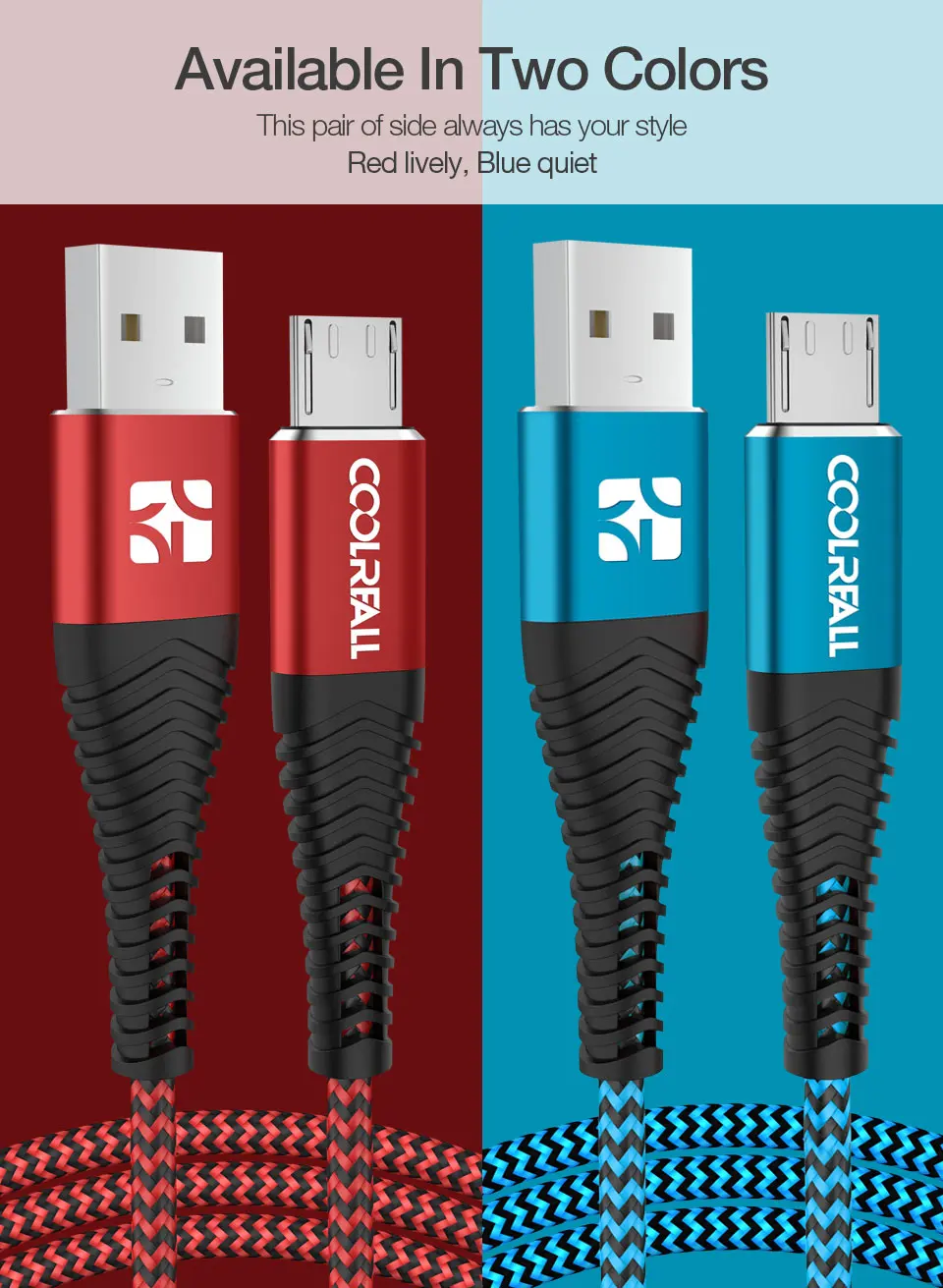 Coolreall 2.4A Micro USB кабель для быстрой зарядки USB кабель для передачи данных нейлоновый шнур синхронизации для samsung huawei Xiaomi LG Andriod Micro usb кабели