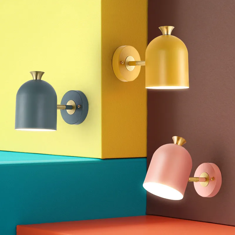 

wall lamp Nordic macarons personality living room color WALL light aisle creative master bedroom bedside coffee hotel wl3231751
