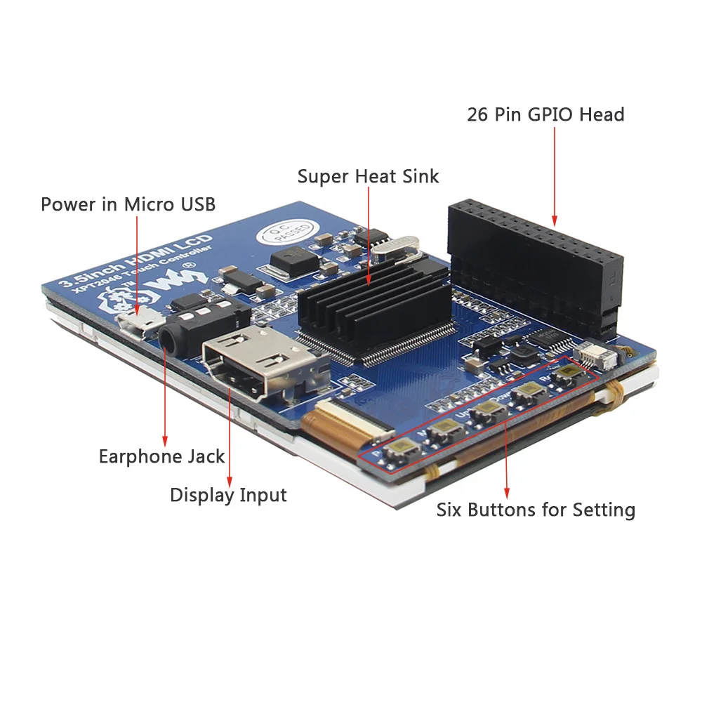 Raspberry Pi 4 60Fps 320x480-1920x1080 OSD ips дисплей 3,5 дюймов HDMI сенсорный экран с чехол для Raspberry Pi 4 Модель B/3B+/3B/2B