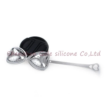 

1000 pcs/lot Hot Amazing Love Heart Shape Style Stainless Steel Tea Infuser Teaspoon Strainer Spoon Filter Kitchen