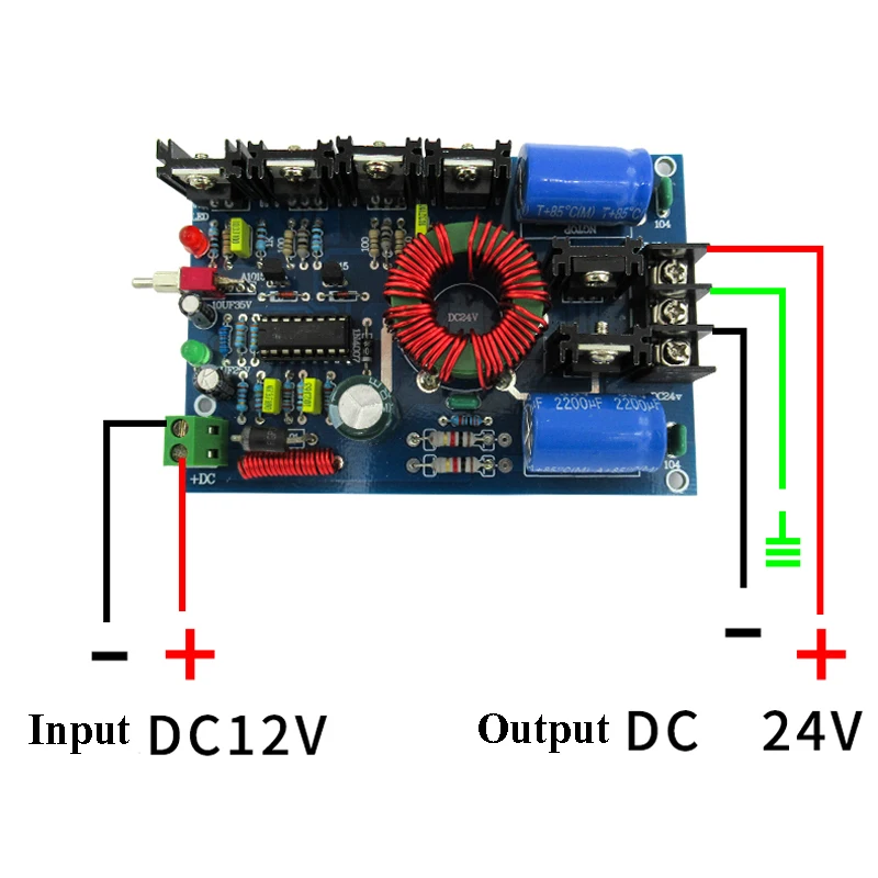 Lusya Инвертор постоянного тока трансформатор Питание доска для автомобиля DC12V двойной 24V для 180 Вт HiFi усилитель F7-009