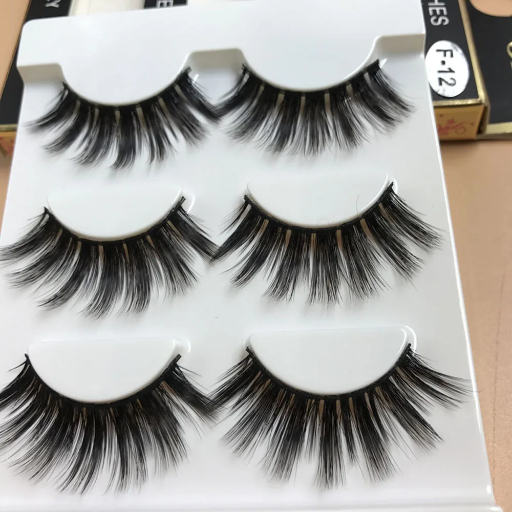 

3 Pairs/set Soft 3D Natural Make up Wispy Long Thick Fake Eye Lashes Handmade False Eyelashes Extension Beauty Makeup Tools