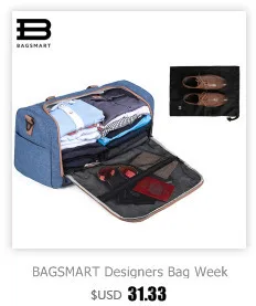 BAGSMART, легкая черная нейлоновая сумка для костюма, сумка для одежды, сумка для сумок, водонепроницаемая сумка для костюма, мужская сумка для путешествий