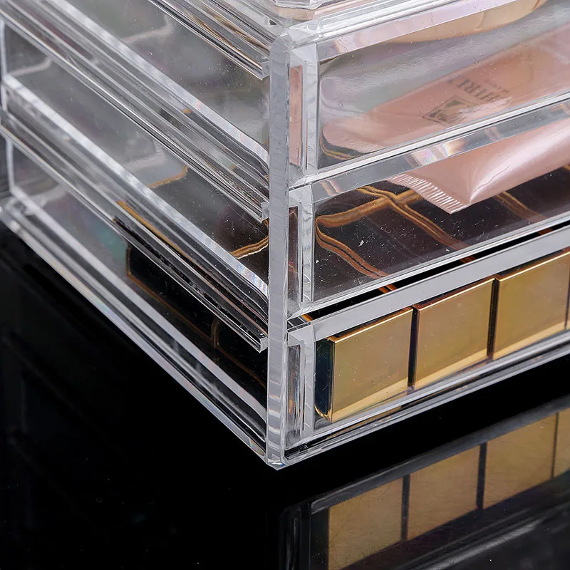 Acrylic Cosmetic Lipstick Storage Box Display Stand Dresser Nail Polish Shelf Rack Holder Drawer Women Makeup Organizer Case14